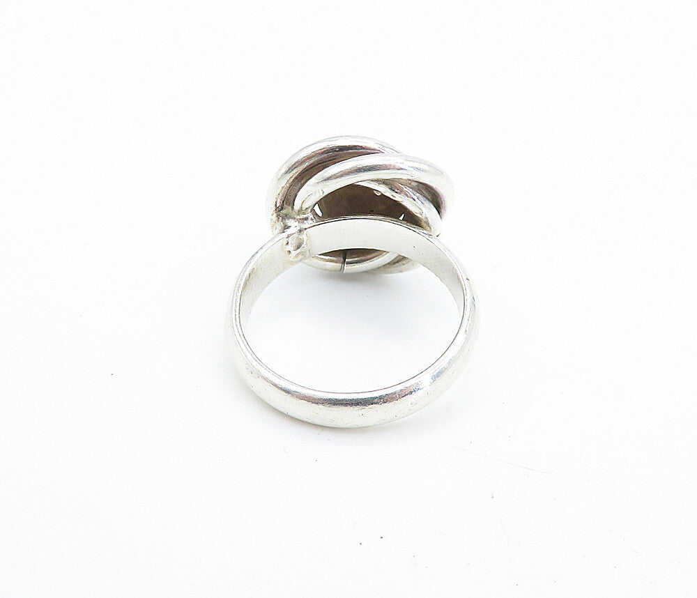 925 Sterling Silver  Vintage Shiny Dome Knot Design Band Ring Sz 6  RG7129
