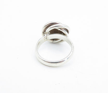 925 Sterling Silver  Vintage Shiny Dome Knot Design Band Ring Sz 6  RG7129