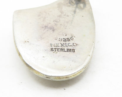 MEXICO 925 Sterling Silver  Vintage Hollow Modernist Drop Earrings  EG6311