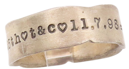 925 Sterling Silver Vintage Ring Minimalist Love Message Etched  SZ 13  RG32206