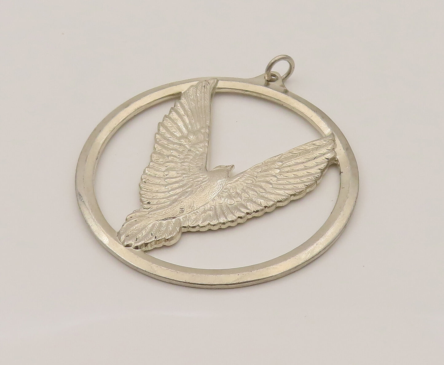 WALLACE 925 Silver  Vintage Peace On Earth Flying Bird Cutout Pendant  PT21964