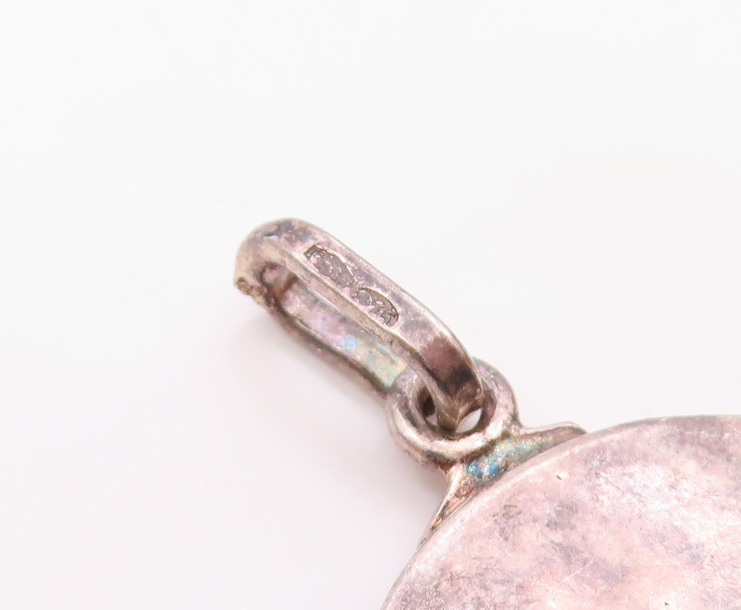 925 Sterling Silver  Vintage Shiny Dark Tone Elephant Motif Pendant  PT7198