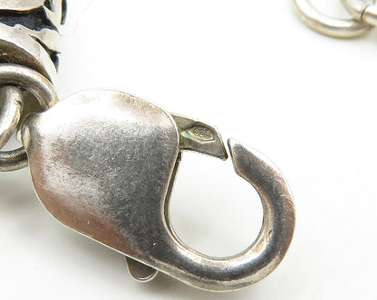 925 Silver  Vintage Pearls Turquoise & Agate Love Heart Chain Necklace  NE3040