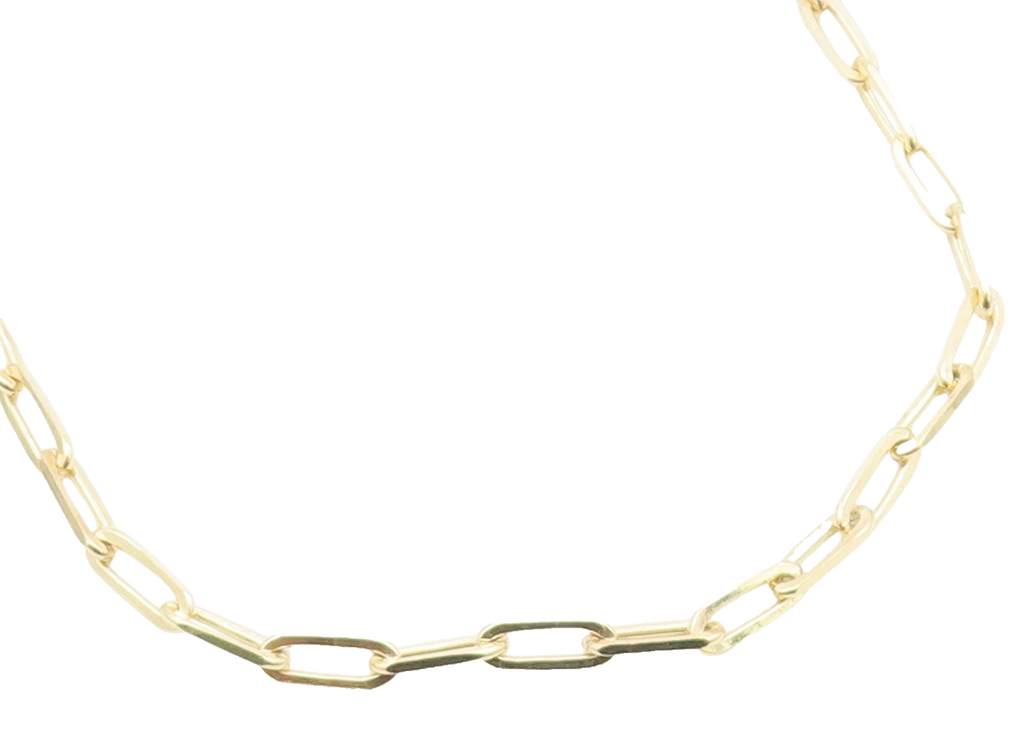 925 Sterling Silver Vintage Necklace Gold Plated Classic Paperclip Chain  NE4933