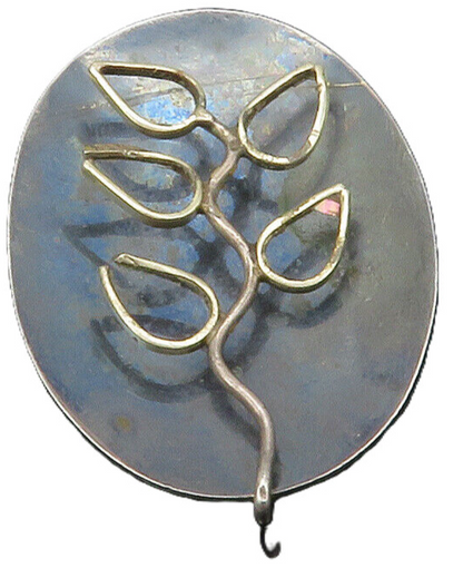 MEXICO 925 Sterling Silver  Vintage Wire Floral Leaf Vine Brooch Pin  BP4838