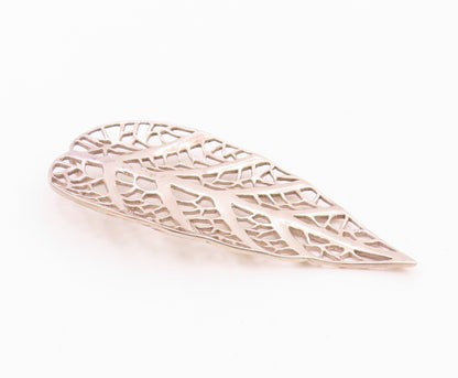 EUROPEAN 925 Sterling Silver  Vintage Shiny Floral Leaf Motif Pendant  PT17643