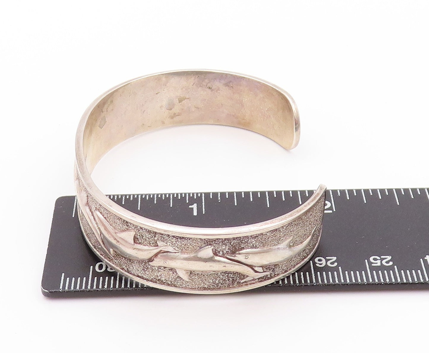 925 Sterling Silver Vintage Bracelet KABANA Swimming Delphine Family  BT11192
