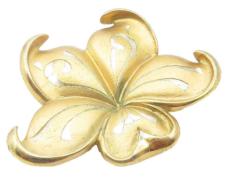 GORHAM 925 Sterling Silver  Vintage 2 Tone Swirl Etched Flower Pendant  PT9592