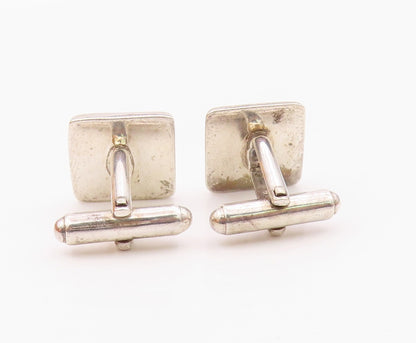 925 Sterling Silver  Vintage Shiny Two Tone Square Cuff Links  TR1683