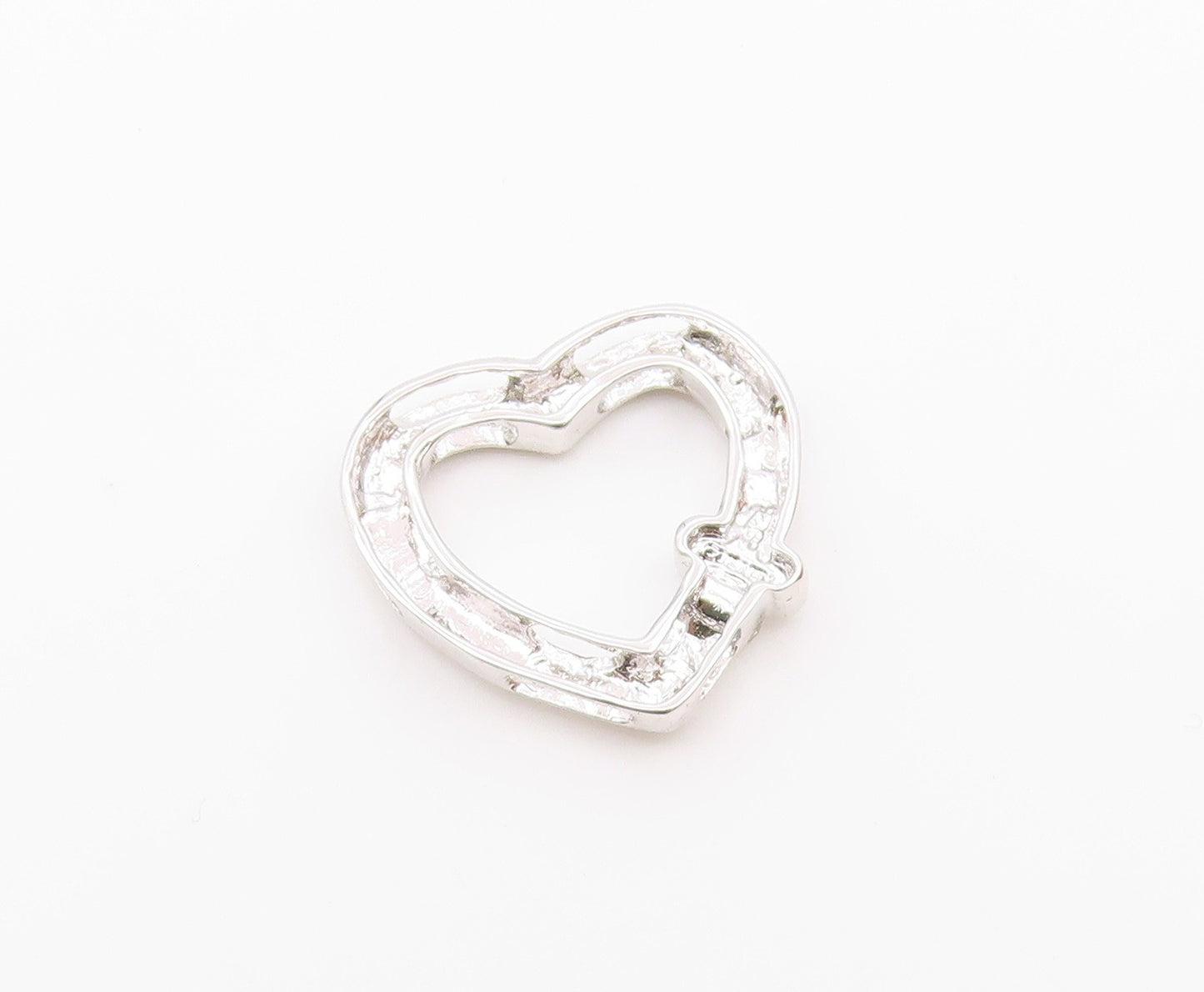 925 Sterling Silver  Cubic Zirconia Mickey Mouse Love Heart Pendant  PT16427