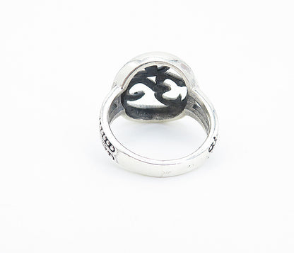 925 Sterling Silver  Vintage Om Spiritual Symbol Band Ring Sz 4.5  RG8101
