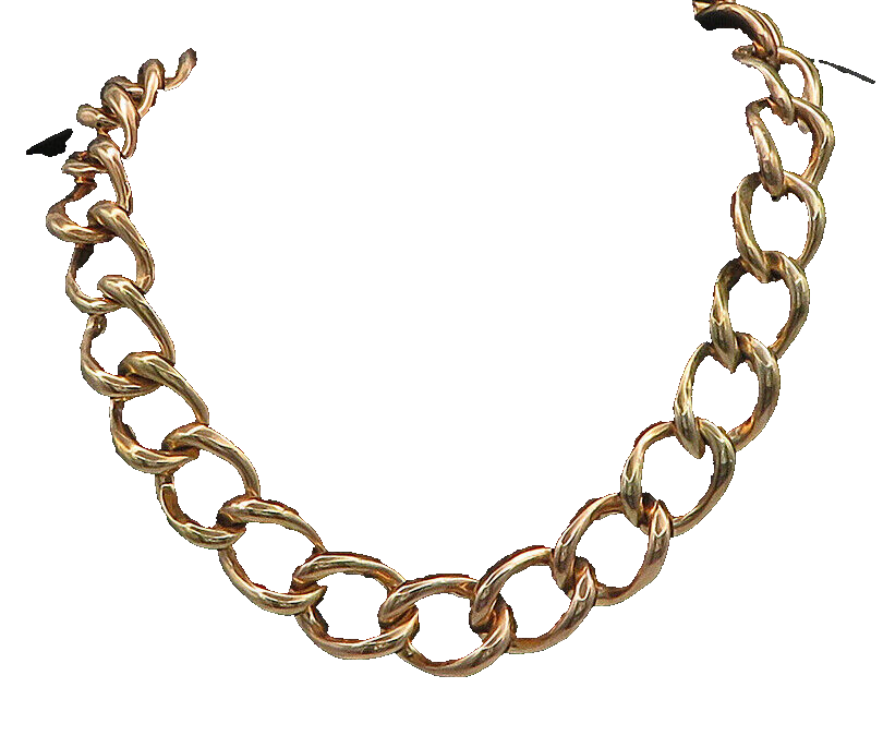 925 Sterling Silver  Vintage Shiny Rose Gold Plated Chain Necklace  NE3093