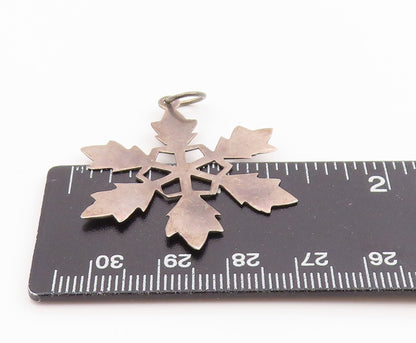 925 Sterling Silver Vintage Pendant Minimalist Snowflake Cutout Charm  PT26062