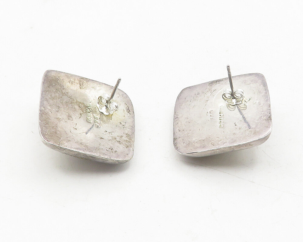 MEXICO 925 Sterling Silver  Vintage Two Tone Rope Twist Drop Earrings  EG6043