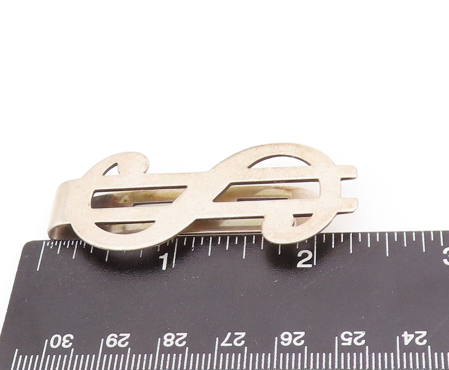 925 Sterling Silver Vintage Money Clip Solid Cutout US Dollar Symbol  TR3872