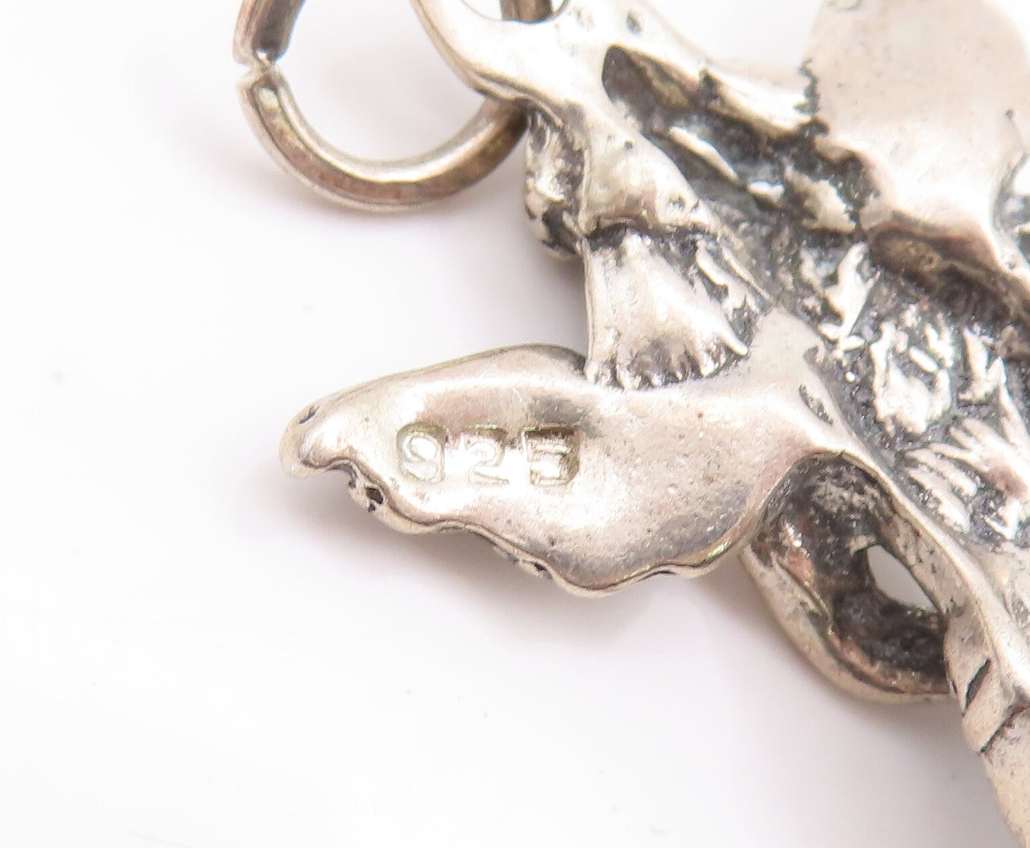 925 Sterling Silver Vintage Pendant Solid 3D Cutout Flying Angel  PT23268