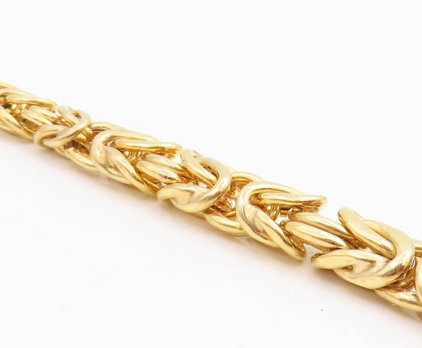 925 Sterling Silver Vintage Necklace Gold Plated Intricate Byzantine Link NE4766