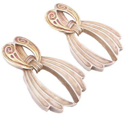 925 Sterling Silver Earrings ROBERT WINC Angle Wings Christmas Ornament  EG12849