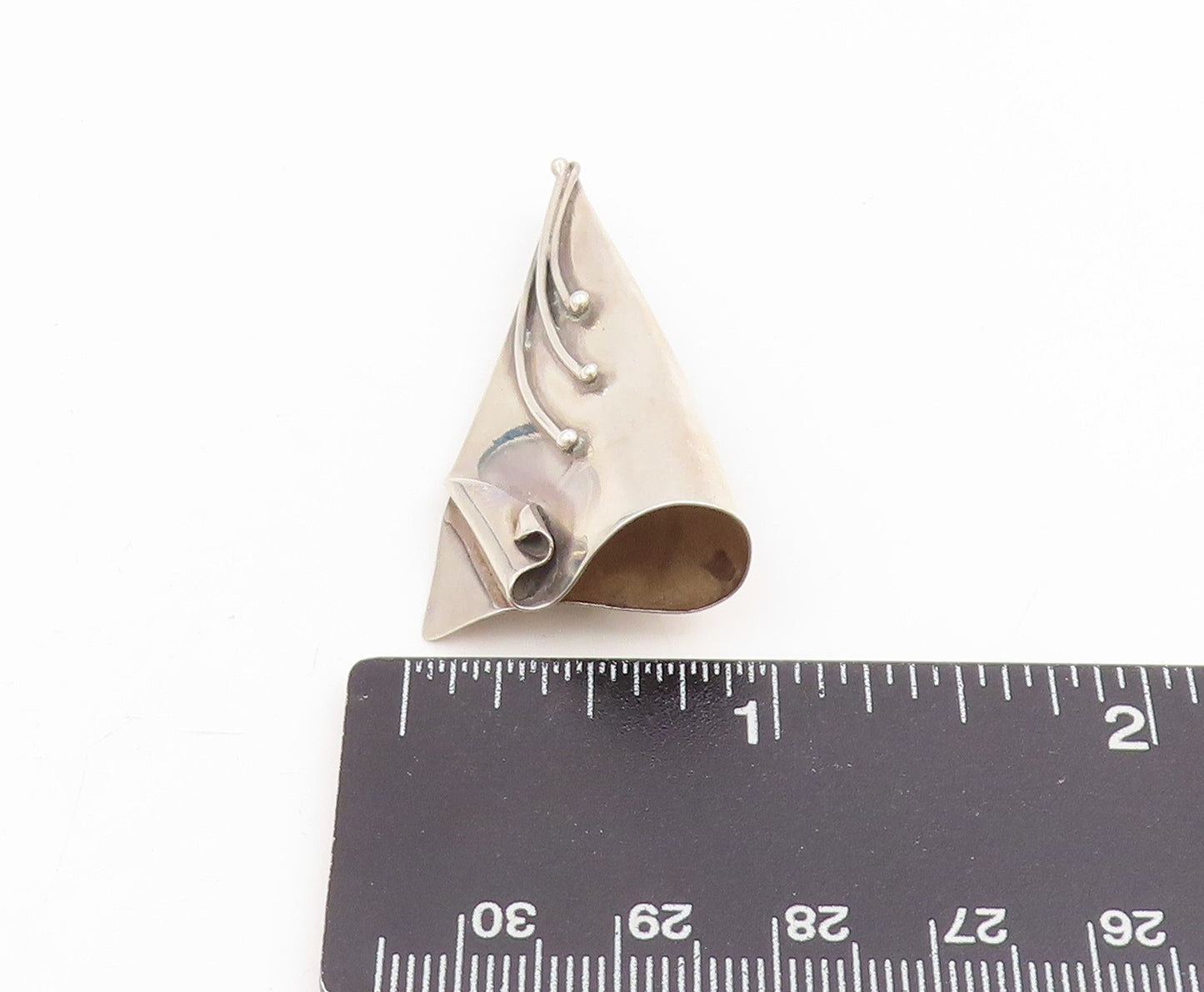925 Sterling Silver Vintage Brooch SOYKA HOROSKO Folded Ribbon Design  BP12223