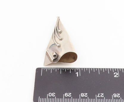 925 Sterling Silver Vintage Brooch SOYKA HOROSKO Folded Ribbon Design  BP12223