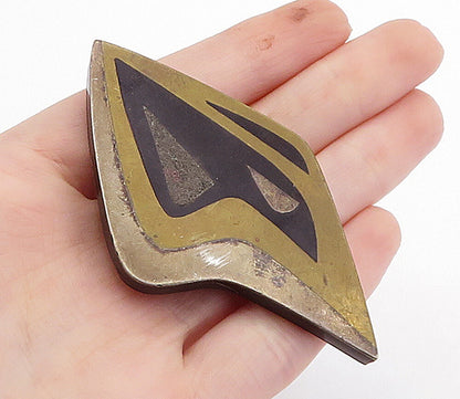 MEXICO 925 Sterling Silver  Vintage Jasper Enamel Pattern Brooch Pin  BP1342