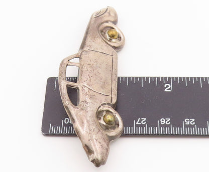 MEXICO 925 Silver  Vintage Two Tone Old Fashioned Car Brooch Pin  BP9253