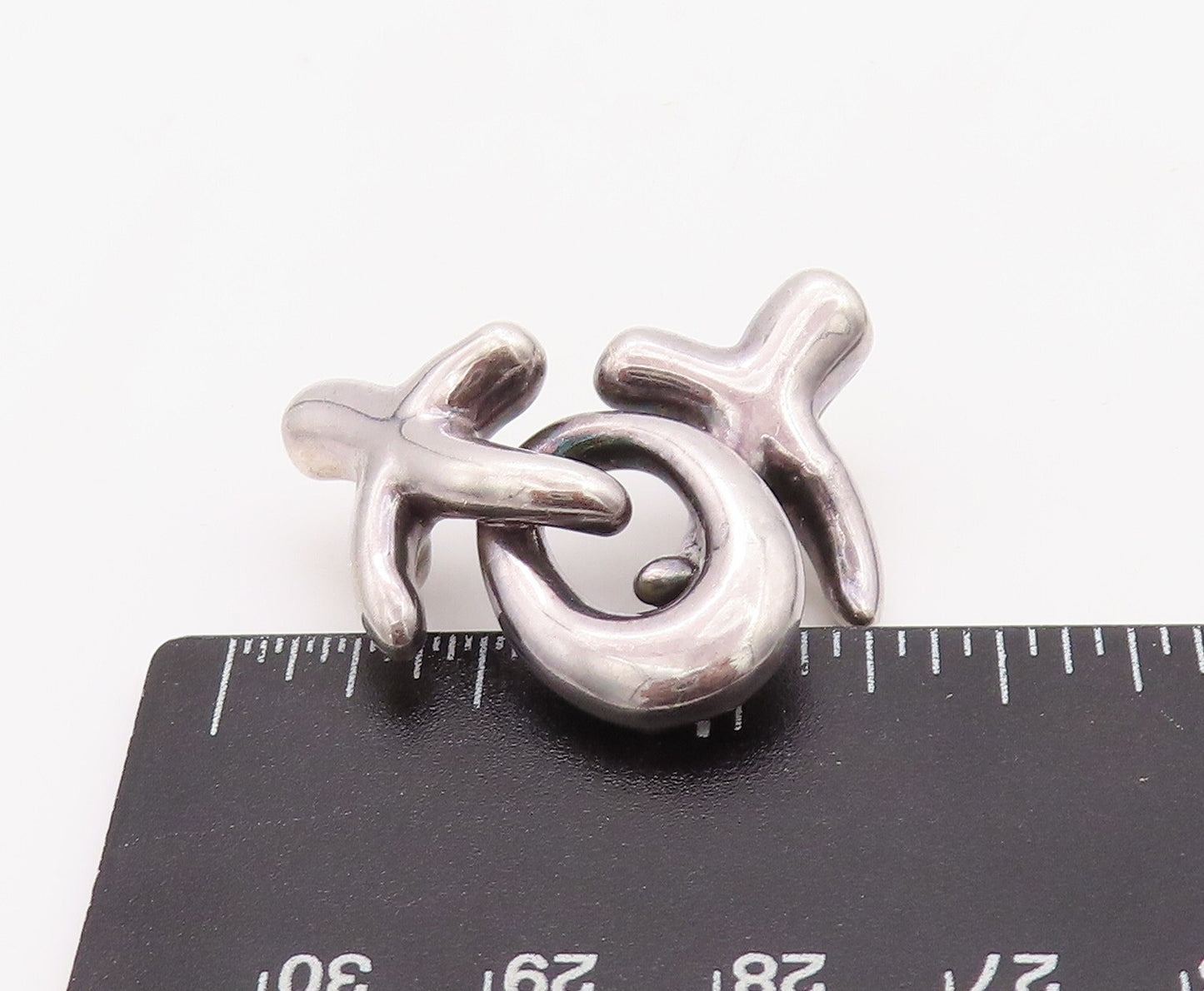 925 Sterling Silver Vintage Pendant Mini XO Hugs & Kisses Design  PT23519