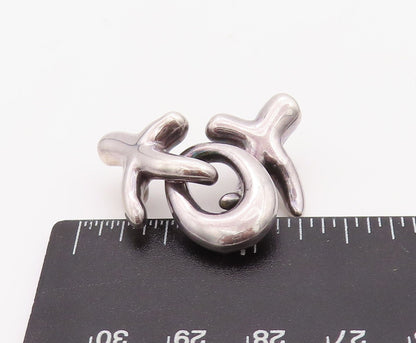 925 Sterling Silver Vintage Pendant Mini XO Hugs & Kisses Design  PT23519
