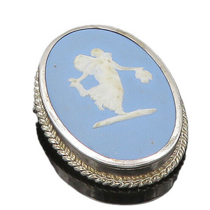WEDGWOOD ENGLAND 925 Sterling Silver  Vintage Angel Cameo Brooch Pin  BP8428
