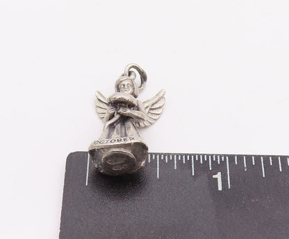 925 Sterling Silver Vintage Pendant CREED Mini October Fairy Angel  PT23361