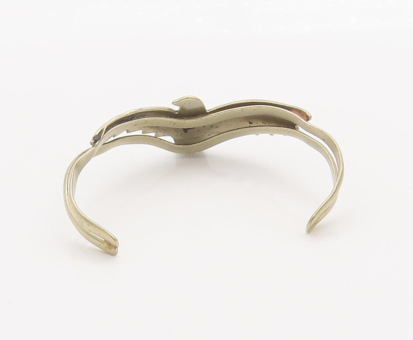 925 Sterling Silver Vintage Bracelet MEXICO Solid Double Drop Shape Link BT10301