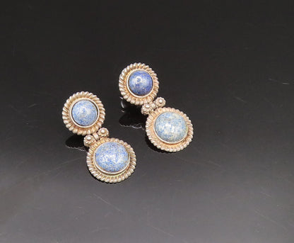 MFA 925 Sterling Silver Vintage Twisted Rope Border Sodalite Earrings EG11940