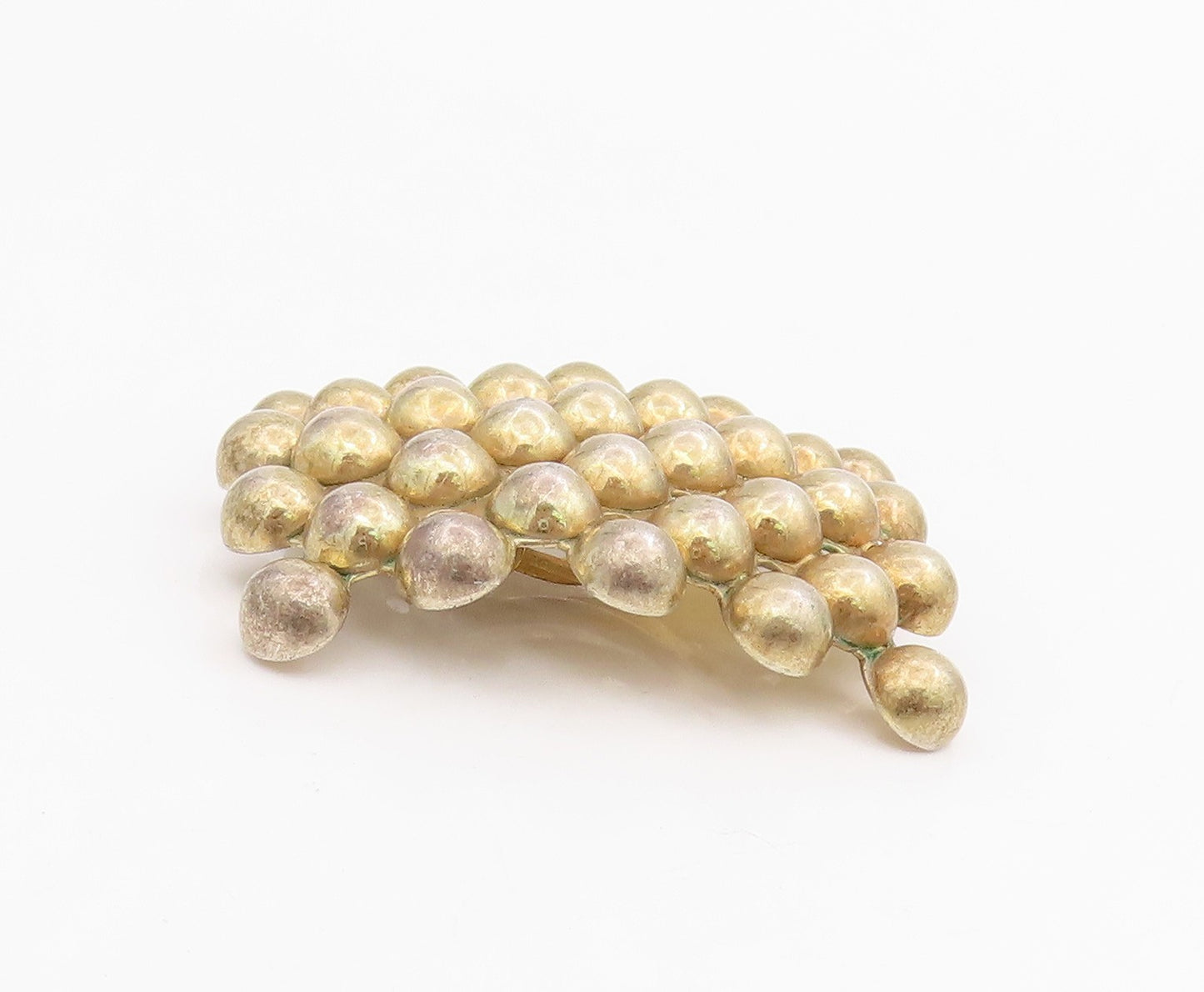 925 Sterling Silver Vintage Earrings Gold Plated MEXICO Bubble Beads  EG13953