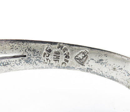 MEXICO 925 Sterling Silver  Vintage Shiny Open Bypass Cuff Bracelet  BT2041