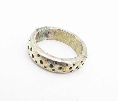 925 Sterling Silver Vintage Dotted Pattern Round Band Ring Sz 6.5 RG6889