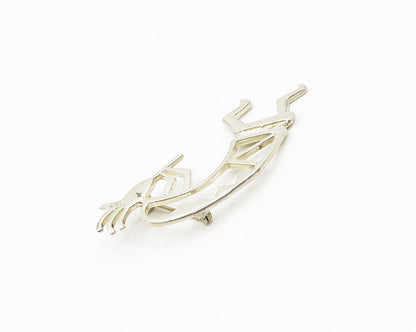 BELINDA WOODY NAVAJO 925 Silver  Vintage Kokopelli Dancer Brooch Pin  BP6992