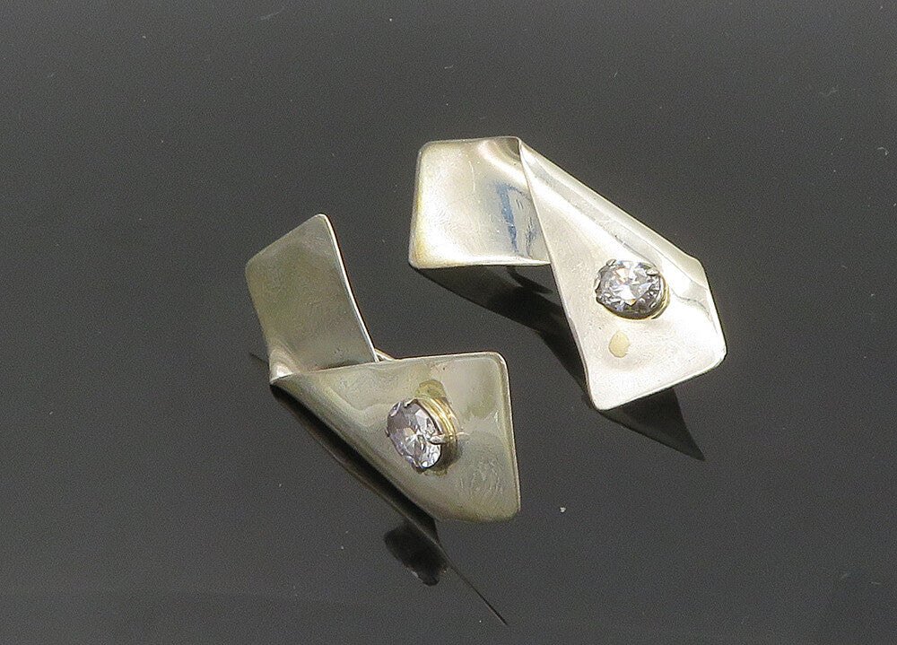 TULLA BOOTH 925 Silver  Vintage Cubic Zirconia Non Pierce Earrings  EG10043