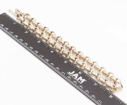 925 Sterling Silver Vintage Heavy Ring Link Toggle Lock Necklace NE4213