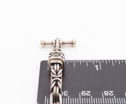 925 Sterling Silver Vintage Bracelet BALI Snail Link Carved Chain  BT10827