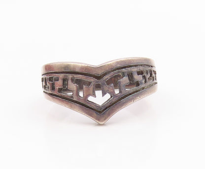 925 Sterling Silver Vintage Ring Letter T Initial Cutout Band  Sz 8  RG35701