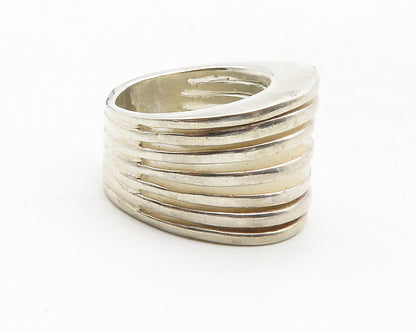 925 Sterling Silver  Vintage Shiny Split Shank Dome Band Ring Sz 7.5  RG12813