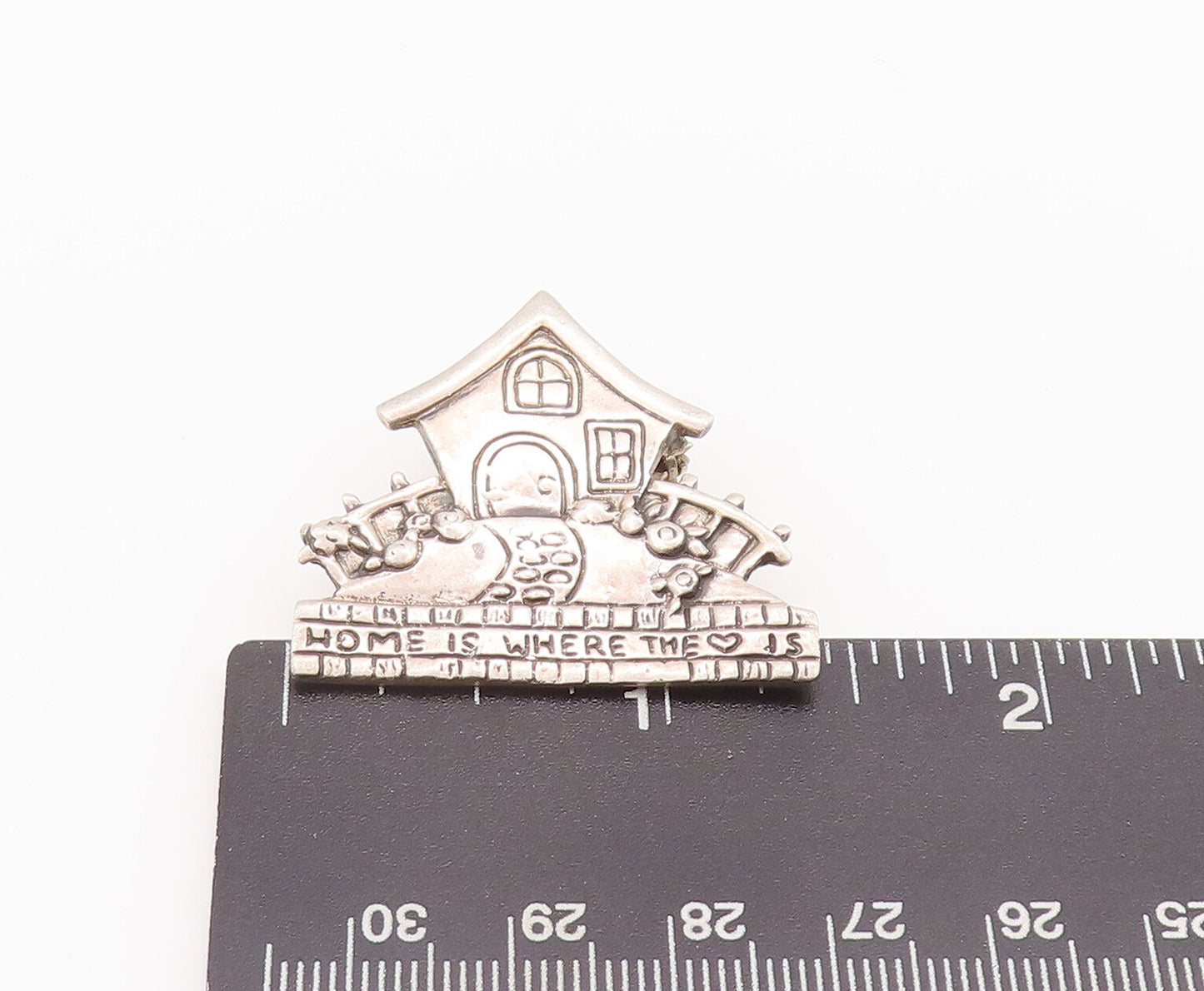 925 Sterling Silver Vintage Brooch Pin MARY ENGELBREIT Solid Carved Home BP10677