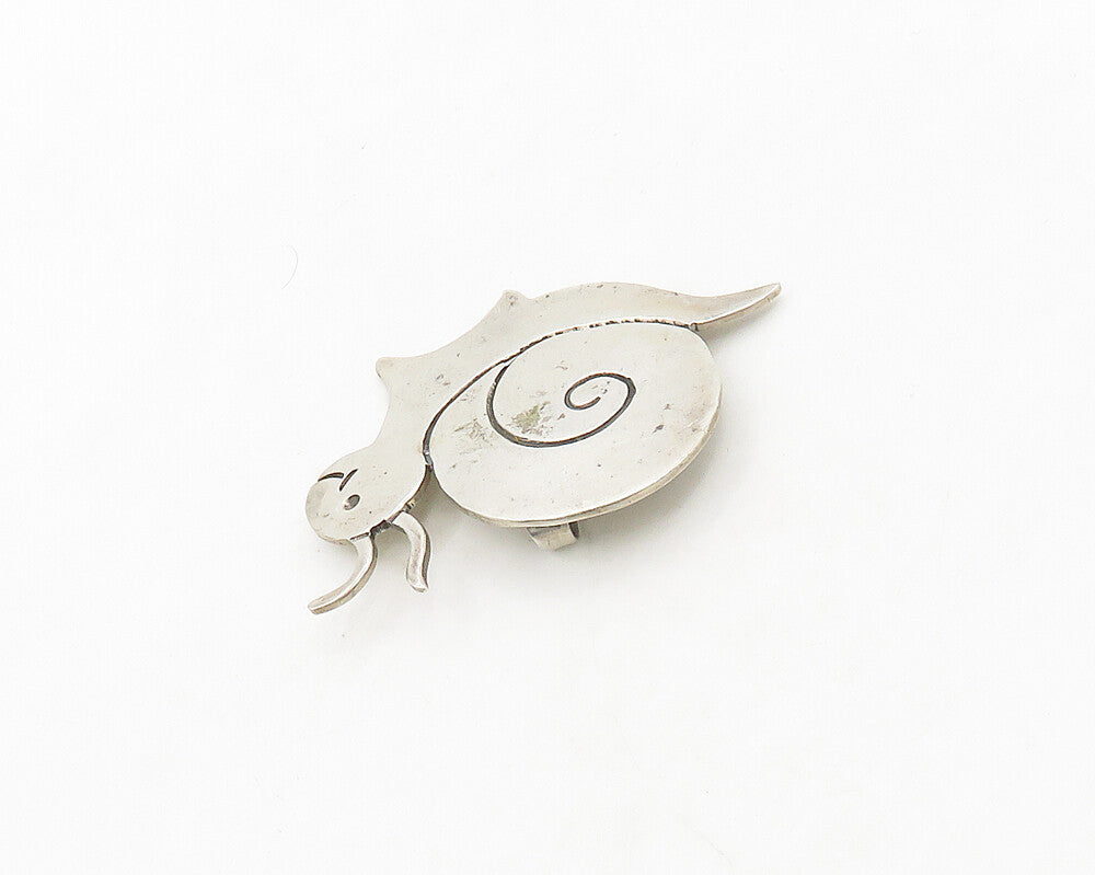 MEXICO 925 Sterling Silver  Vintage Shiny Happy Snail Motif Pendant  PT15292