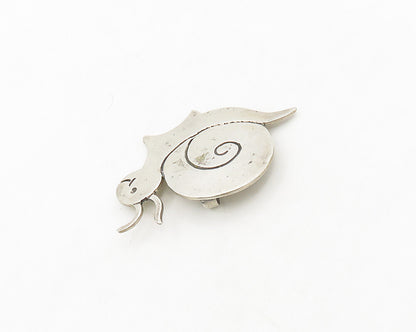 MEXICO 925 Sterling Silver  Vintage Shiny Happy Snail Motif Pendant  PT15292