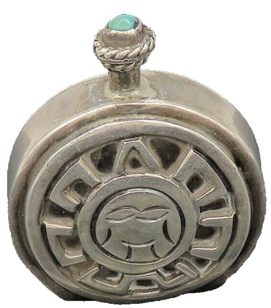 BERNICE GODSPEED 925 Silver  Vintage Turquoise Perfume Bottle (OPENS)  TR2824