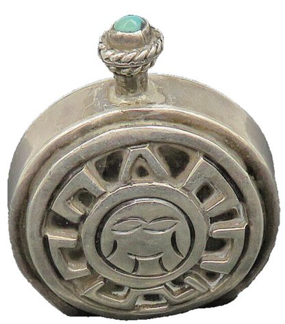 BERNICE GODSPEED 925 Silver  Vintage Turquoise Perfume Bottle (OPENS)  TR2824