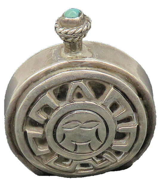 BERNICE GODSPEED 925 Silver  Vintage Turquoise Perfume Bottle (OPENS)  TR2824