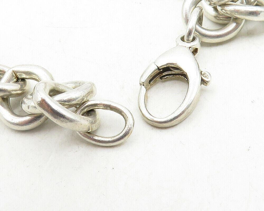 925 Sterling Silver  Vintage Love Heart Chain Bracelet  BT4191