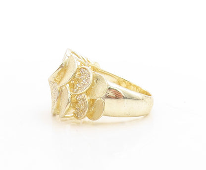 925 Sterling Silver Vintage Ring Gold Plated Designer CZ Inlay Sz 6.5  RG31215