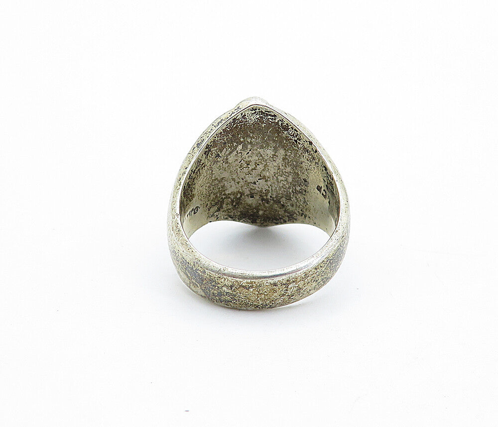 MEXICO 925 Sterling Silver  Vintage  Dark Tone Fluted Band Ring Sz 7  RG4831